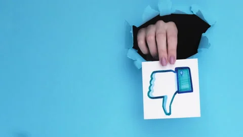 Unlike icon negative feedback hand breakthrough Stock Footage 139211328
