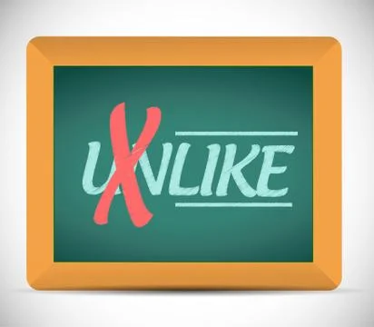 Unlike to like message on a chalkboard Stock Illustration
