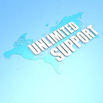 Unlimited support world map Stock Illustration