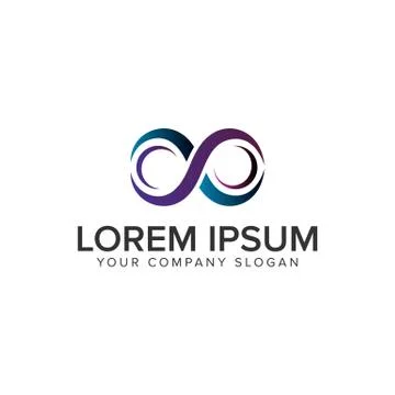 Unlimiter circle logo creative unique logo design concept template. fully edi Stock Illustration