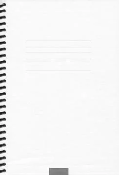 Unlined spiral bound white notebook, suitable for use in school and workplace Stock Photos
