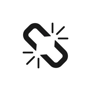 Unlink vector icon. Wreck chain link symbol. Failure disconnection. Vector EP Stock Illustration
