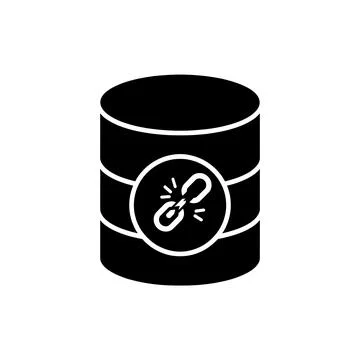 Unlinked Database Records Black Filled Style Icon Stock Illustration