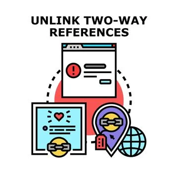 Unlinking two way references for data management Stock Illustration