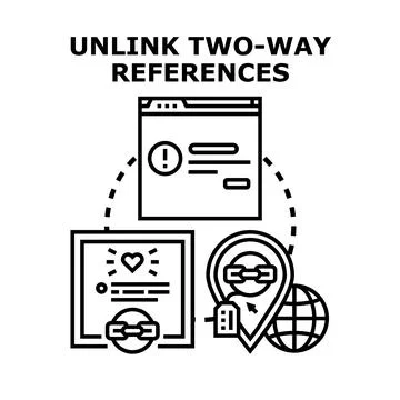 Unlinking two way references for data management Stock Illustration