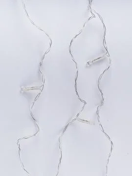 Unlit led string light strand tangled close up Stock Photos