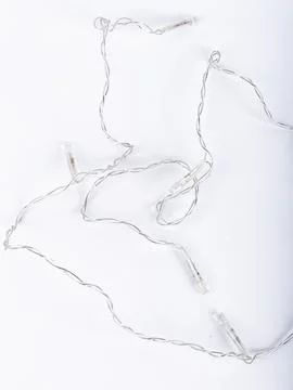 Unlit led string light strand tangled close up Stock Photos