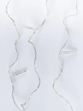 Unlit led string lights wavy strand Stock Photos