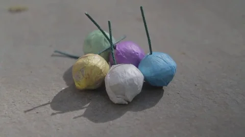 Unlit smoke balls Stock Footage 83459898