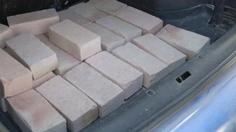 Unload bricks by hand Video stock 196699993