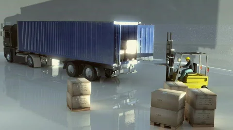 Unload lorry Stock Footage 788409