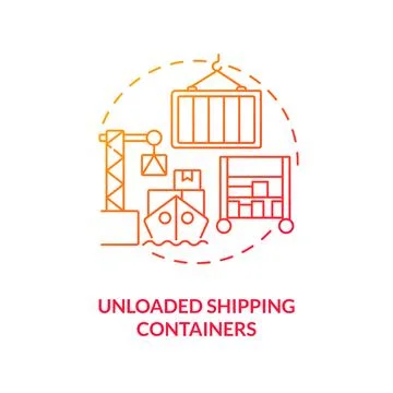 Unloaded shipping containers red gradient concept icon Illustrazione stock