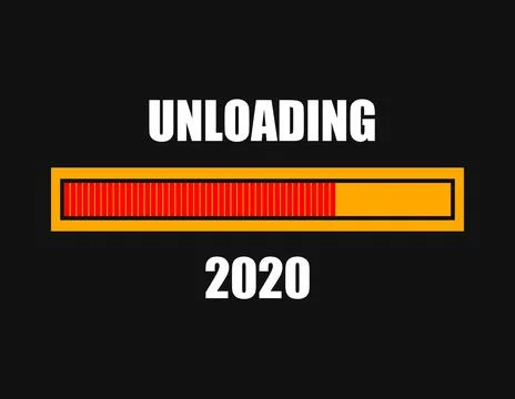 Unloading bar of 2020 Stock Illustration