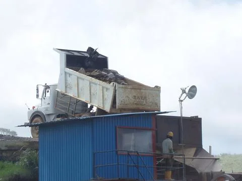 Unloading bolders Stock Photos