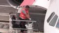 Unloading cargo from airplane HD Footage