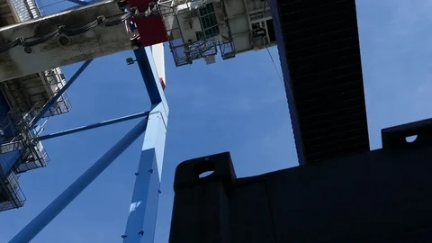 Unloading Cargo Container Ship at Port 4k intro video for business Stock Footage 104506039