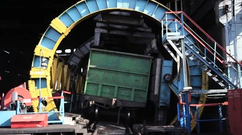 Unloading coal from the rail car Stock-Footage 47068704