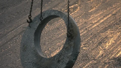 Unloading the concrete base of the sewer manhole at a construction site. Close-u Video stock 121872344