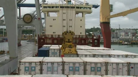 Unloading Container Stock Footage