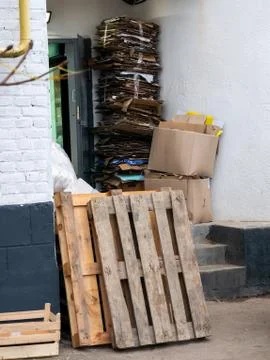 Unloading of goods, cardboard packaging Stock Photos