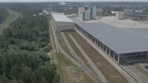 Unloading goods from a train, logistics, hangar Stock Footage 115048277
