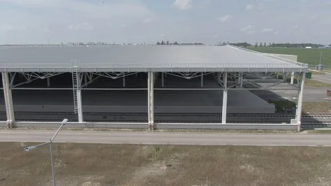 Unloading goods from a train, logistics, hangar Stock Footage 115048318