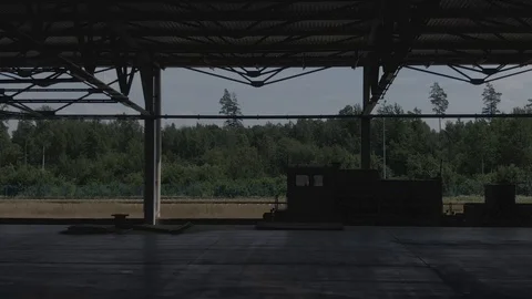 Unloading goods from a train, logistics, hangar Stock Footage 115048577