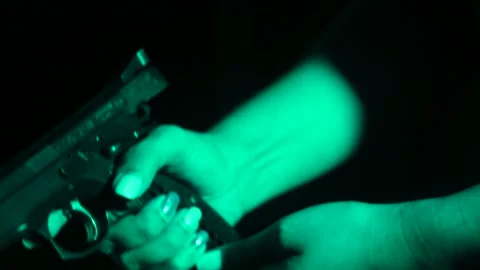 Unloading a gun. Stock Footage 146200880