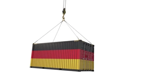 Unloading (loading) of a transport container Stock Footage 283181138