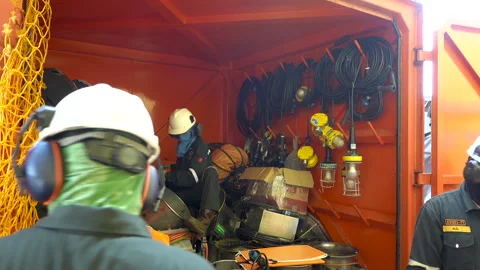 Unloading Offshore Materials. Stock Footage 158152538