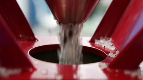 Unloading plastic pellets from the hopper Stock-Footage 156543897