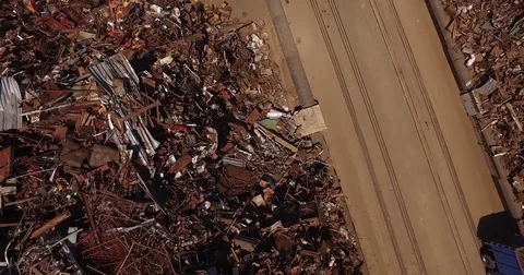 Unloading scrap metal m/s Stock Footage 73194784
