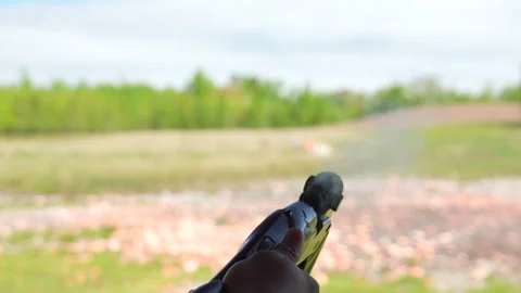 Unloading shotgun shells Stock Footage 343148536