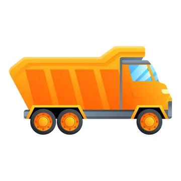 Unloading tipper icon, cartoon style Stock Illustration