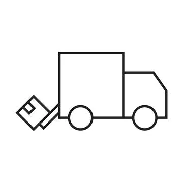 Unloading truck icon vector sign design Ilustração Stock