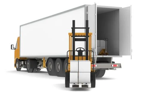 Unloading the Truck Stock Illustration