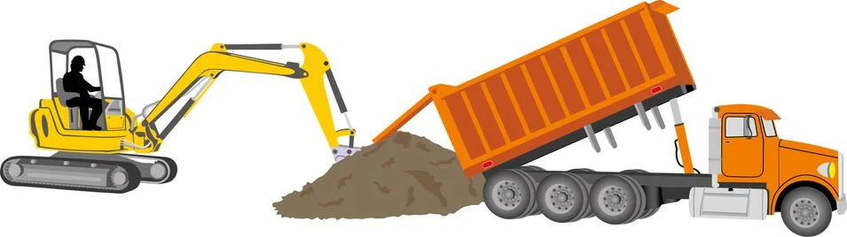 UNLOADING A TRUCK Stockillustratie