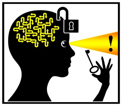 Unlock and activate your brain Stock Illustration