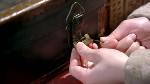 Unlock and lock the box Video stock 235267947