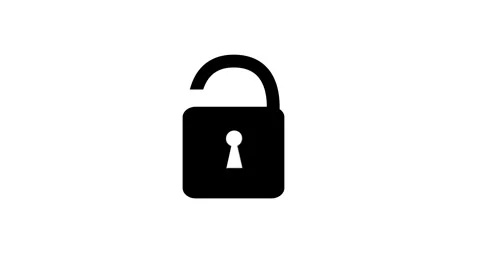 Unlock and lock icon animation on white background. open and close The Lock Stock Footage 305570943