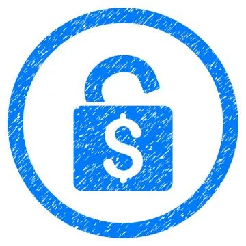 Unlock Banking Lock Rounded Grainy Icon Stock Illustration