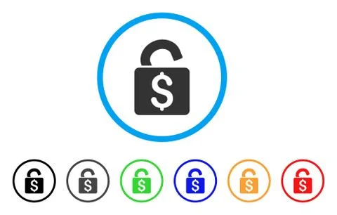 Unlock Banking Lock Rounded Icon Stock Illustration