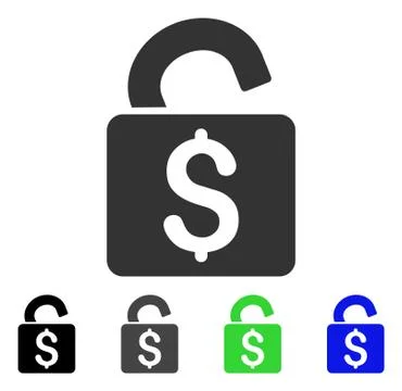 Unlock Banking Lock Vector Icon Stock Illustration