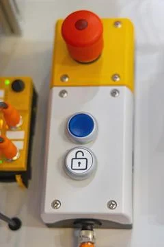 Unlock Button Machine Control Stock Photos