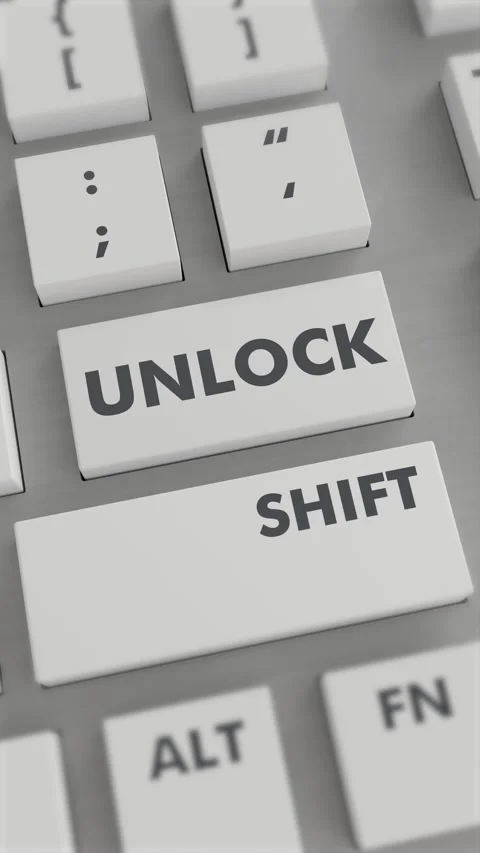 UNLOCK BUTTON PRESSING ON KEYBOARD Vertical Video Stock Footage 302441922