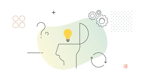 Unlock Creative Potential with curious mindset  - Abstract Animated Illustrat Stock Footage 307795370