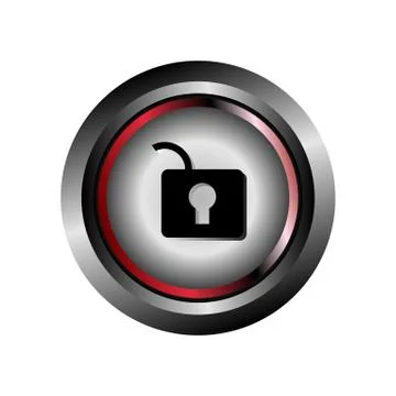 Unlock Cristal Glossy Button vector Stock Illustration