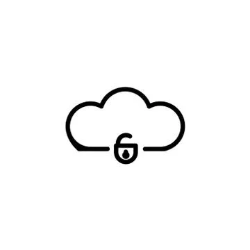 Unlock data cloud icon. Outline unlock data cloud vector icon for web design  Stock Illustration