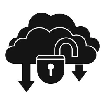 Unlock data cloud icon, simple style Stock Illustration