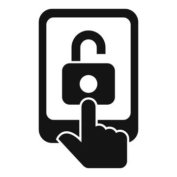 Unlock device registration icon simple vector. Code device data Stock Illustration
